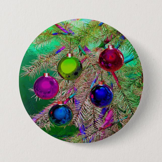 Holiday Pine Decor Button (Front)