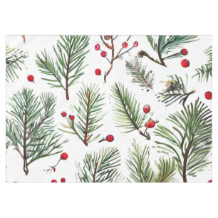 Holiday Pine & Red Berries Woodland Design Tablecloth