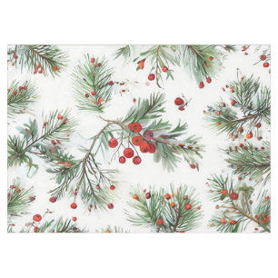 Holiday Pine & Red Berries Woodland Design Tablecloth