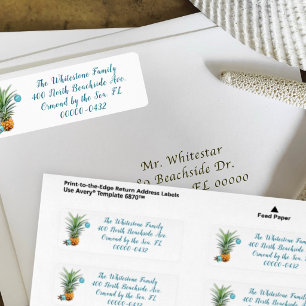 Holiday Pineapple Four Lines Return Address Label