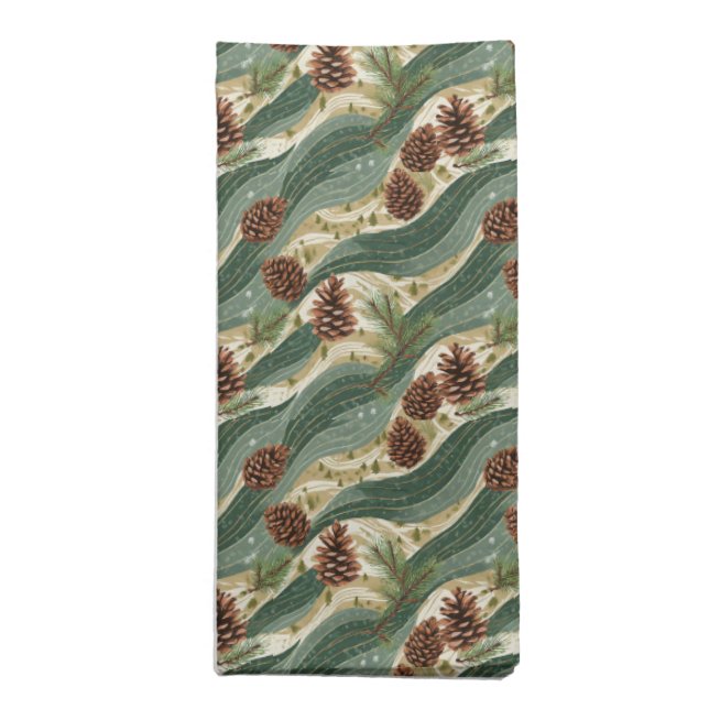 Holiday Pinecone Cloth Napkin (Folded)