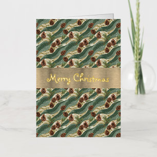 Holiday Pinecone Foil Greeting Card