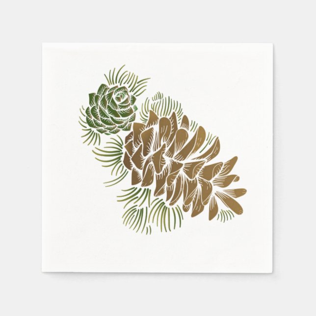 Holiday Pinecone Paper Napkins (Front)