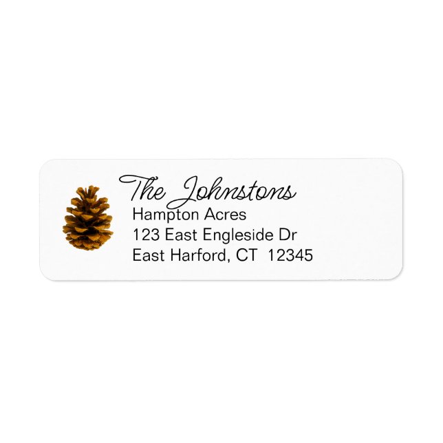 Holiday Pinecone Thanksgiving Return Address Label (Front)