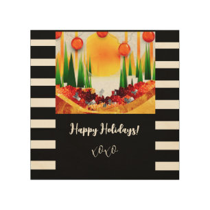 HOLIDAY PINES WOOD WALL ART