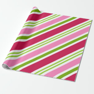 Holiday Pink Retro Candy Christmas Wrapping Paper