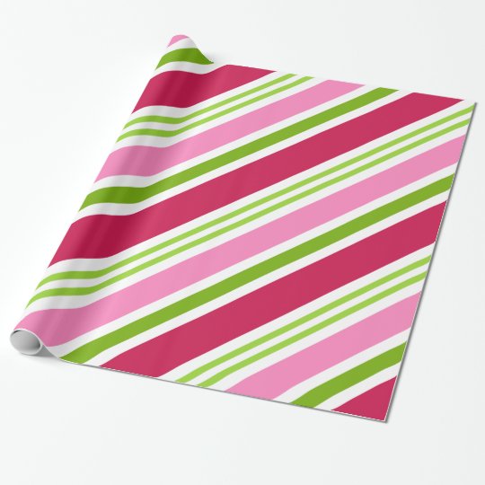 Holiday Pink Retro Candy Christmas Wrapping Paper 0920