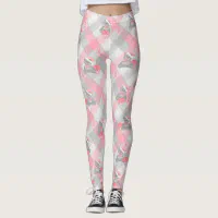 Neon Pink Trendy 80s Leggings