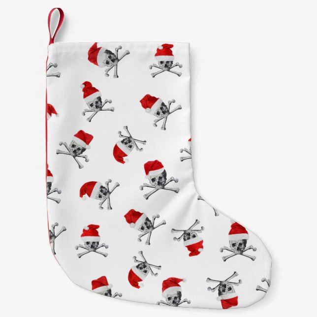Holiday Pirate Skulls #1 Small Christmas Stocking (Front)