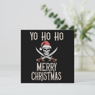 Holiday Pirate Yo Ho Ho Christmas Santa Boating  Card