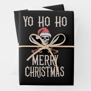 Holiday Pirate Yo Ho Ho Christmas Santa Boating Wrapping Paper Sheets