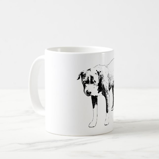 Holiday Pit Bull, Steady Gaze Coffee Mug (Front Left)