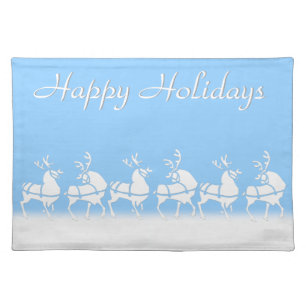 Holiday Place Mats Christmas Reindeer Party Decor