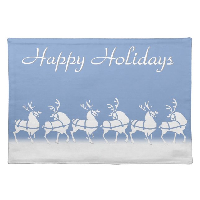 Holiday Place Mats Christmas Reindeer Party Decor (Front)