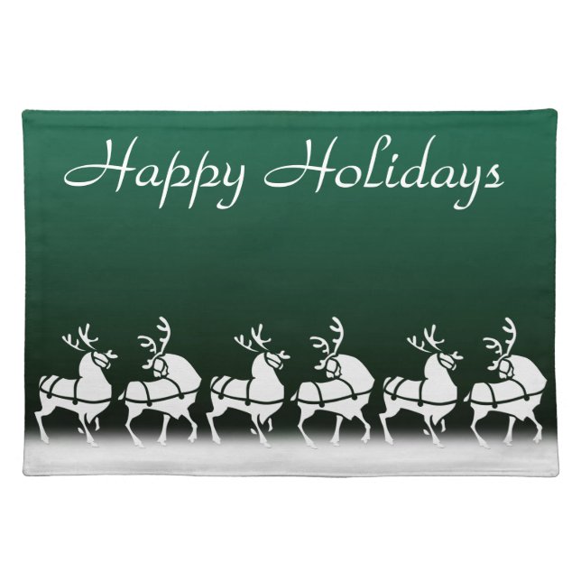 Holiday Place Mats Christmas Reindeer Party Decor (Front)