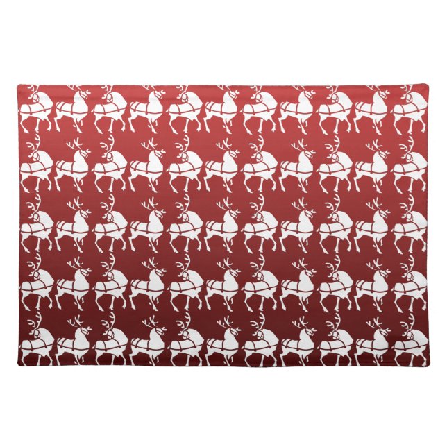 Holiday Place Mats Christmas Reindeer Party Decor (Front)