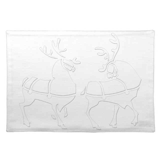 Holiday Place Mats Christmas Reindeer Party Decor (Front)
