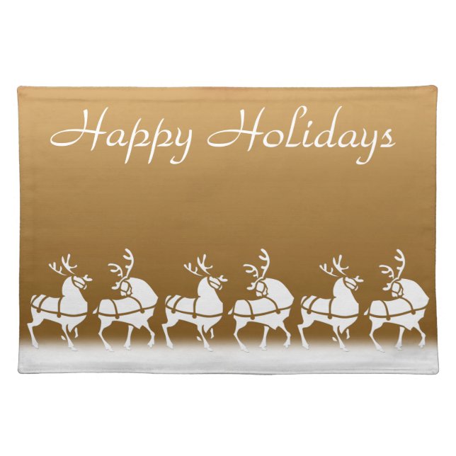 Holiday Place Mats Christmas Reindeer Party Decor (Front)