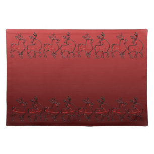 Holiday Place Mats Christmas Reindeer Party Decor