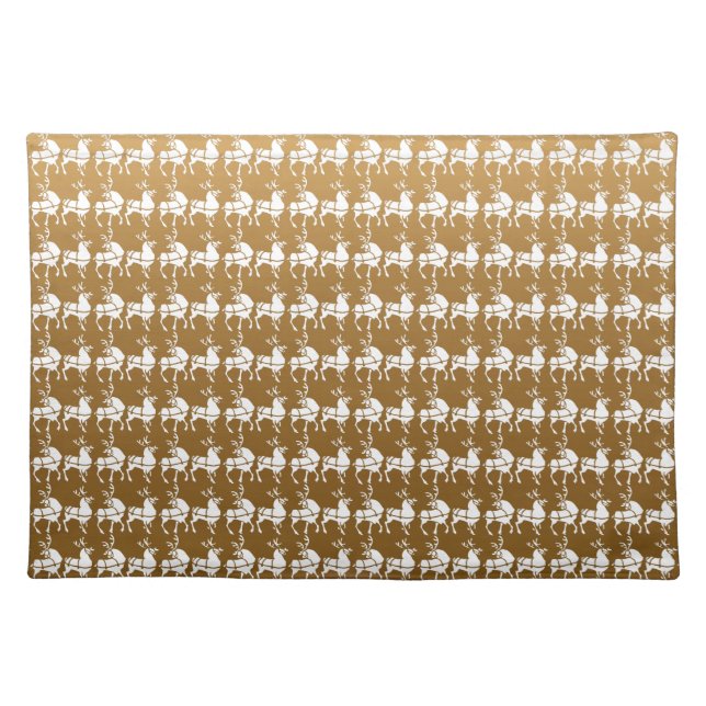 Holiday Place Mats Christmas Reindeer Party Decor (Front)