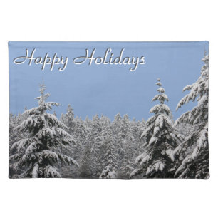 Holiday Place Mats Christmas Trees Party Decor