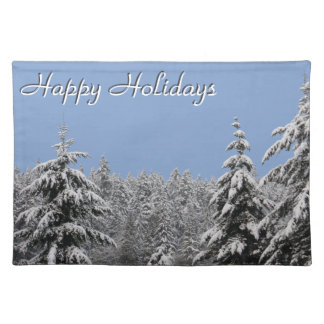 Holiday Place Mats Christmas Trees Party Decor