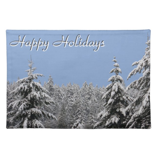Holiday Place Mats Christmas Trees Party Decor (Front)