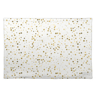 Holiday Placemat-Gold Stars Cloth Placemat