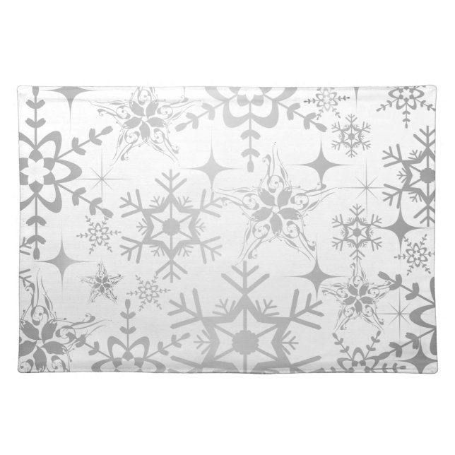 Holiday Placemat-Snowflakes Cloth Placemat (Front)