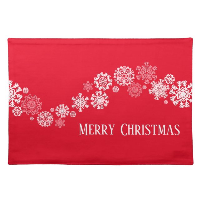 Holiday Placemat-Snowflakes Cloth Placemat (Front)