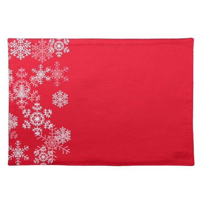 Holiday Placemat-Snowflakes Cloth Placemat (Front)