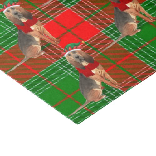 Holiday Plaid and Christmas Bloodhound Dog Lover Tissue Paper