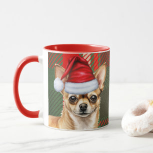 Holiday Plaid Chihuahua Christmas Santa Dog Mug