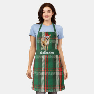 Holiday Plaid Chihuahua Santa Dog Christmas Apron