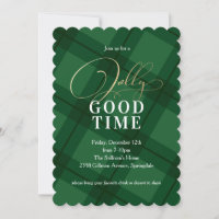 Holiday Plaid Christmas Party Invitation