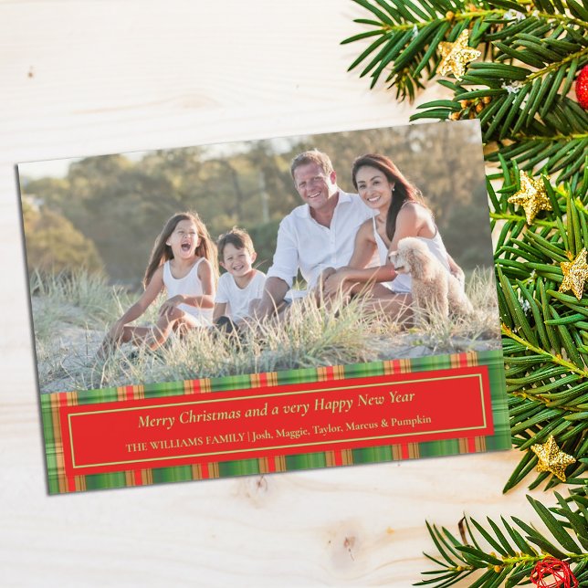 Holiday Plaid Christmas Photo Card (Creator Uploaded)