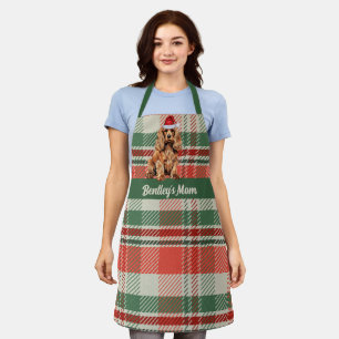 Holiday Plaid Cocker Spaniel Dog Christmas Apron