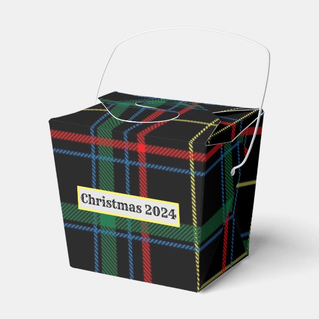 Holiday Plaid Favor Boxes (Front Side)
