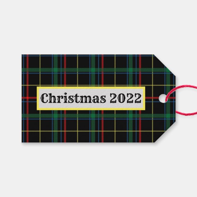 Holiday Plaid Gift Tags (Front (Horizontal))