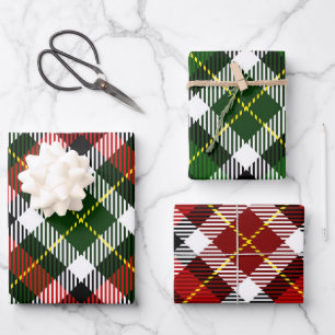 Holiday Plaid Gift Wrap Red Green Black Yellow