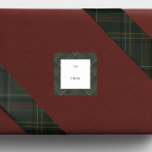 Holiday plaid hunter green to and from Christmas Square Sticker<br><div class="desc">A rich and festive plaid makes this simple to and from gift label the perfect touch for all your Christmas gifts. With its hunter green, navy blue and maroon, it coordinates perfectly with the Lea Delaveris Design rich festive tartan collection of holiday cards, gifts and decor. This Christmas gift label...</div>