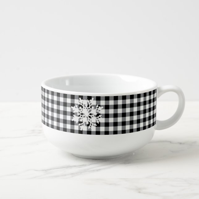 Holiday Plaid Jumbo Soup Mug (Left)