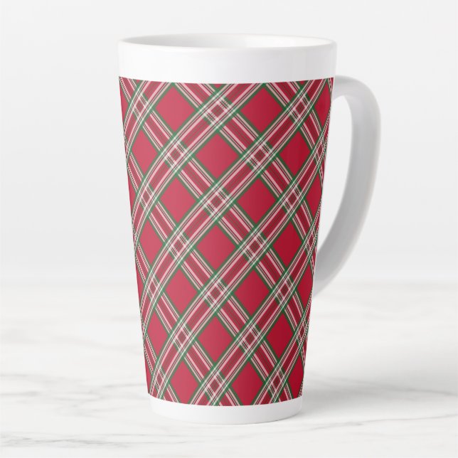 Holiday Plaid Latte Mug (Right Angle)