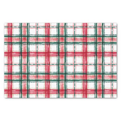 HOLIDAY PLAID Red Green Tissue Paper