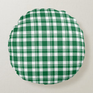 Holiday Plaid Round Pillow