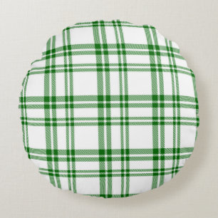 Holiday Plaid Round Pillow