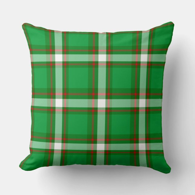 Holiday Plaid Throw Pillow (Front)