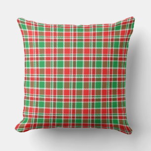 Holiday Plaid Throw Pillow