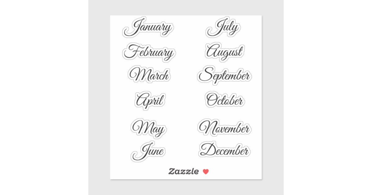 Holiday planner scrapbooking months sticker Zazzle