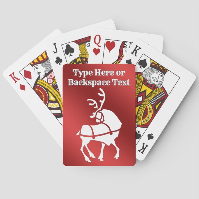 Holiday Playing Cards Personalized Reindeer Cards (Back)